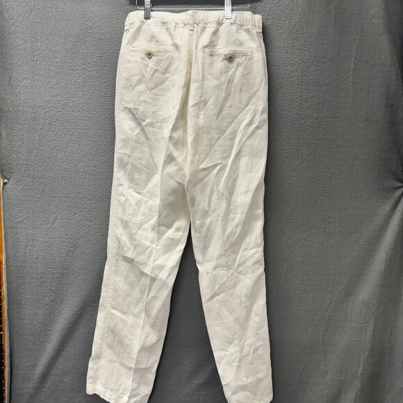 Tommy Bahama Linen Pants Mens Small (30x34 ACTUAL) Stretch White Coastal RELAX - Picture 3 of 8